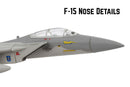 McDonnell Douglas F-15 model jet with plastic display stand
