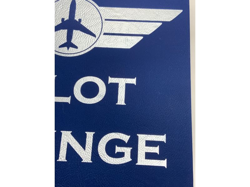 Engraved Blue Leather Signs for Pilots
