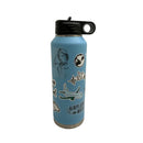 Water Bottle and Matching Decorative Airplane Sticker Kit