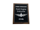 Multi-Engine Instructor (MEI) Plaque walnut