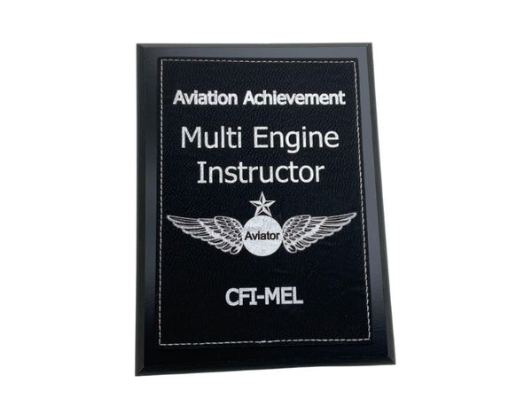 Multi-Engine Instructor (MEI) Plaque black