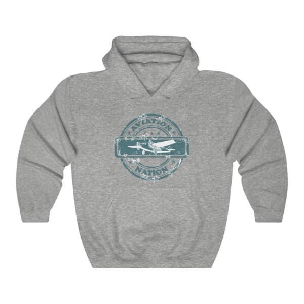 aviation hoodie, aviation clothing, sport grey