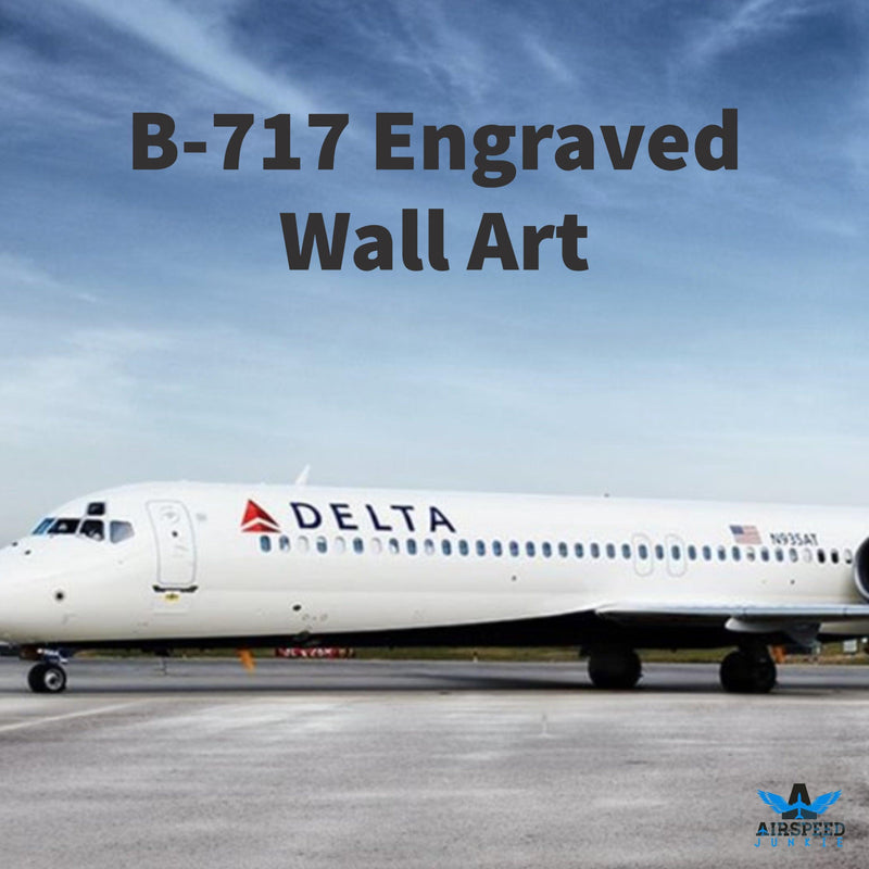 B-717-200 Leather Wall Art, Aviation Artwork, Airplane Wall Decor - Airspeed Junkie