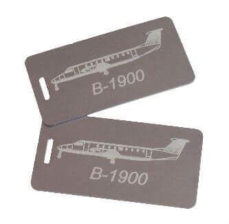Beech 1900 Luggage Tag, Silver