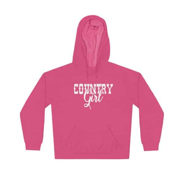 Country Girl White Hoodie Graphic on Pink