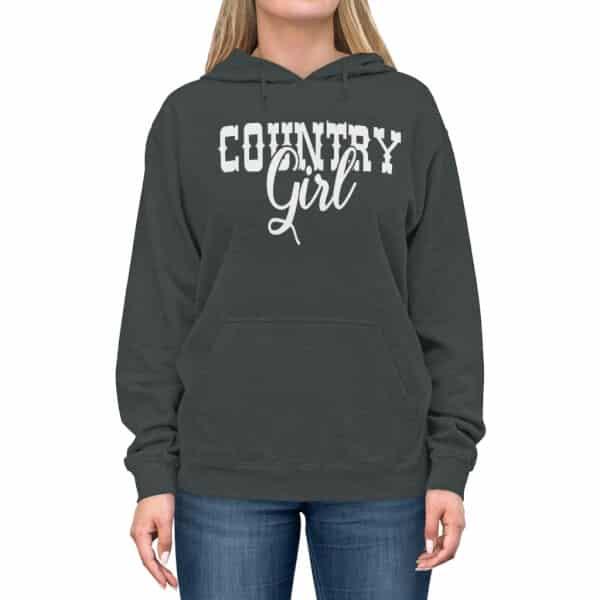 Country Girl White Hoodie Graphic on moss