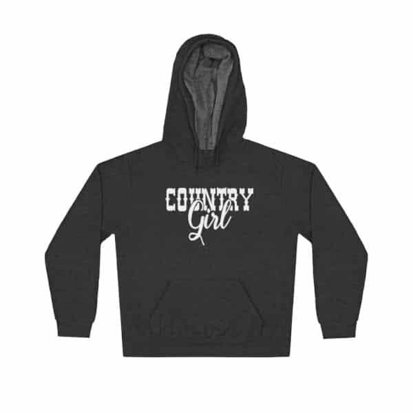 Country Girl White Hoodie Graphic on graphite