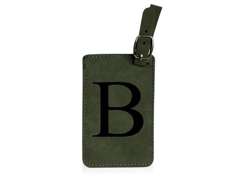 Grey Monogram Luggage Tag, Initial, Personalized Luggage Tags