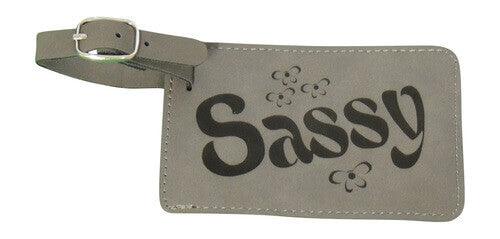 Sassy Grey Leather Bag TagJPG