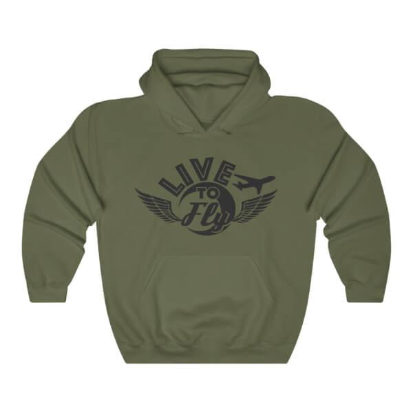 Live to Fly Men's Hoodie military green
