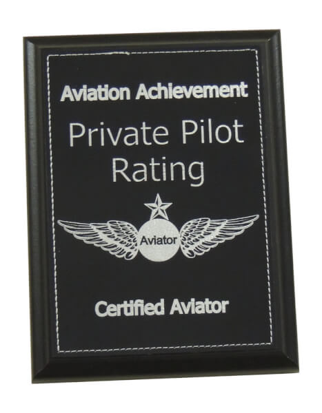Private Pilot Certificate Plaque black