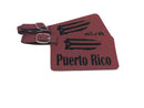 Puerto Rico Luggage Tag Set of Two, Leather with Graphic