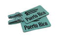 Puerto Rico Luggage Tag Set of Two, Leather with Graphic