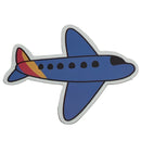 Blue Cartoon Airplane with Multi Colored Tail