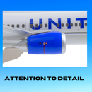 United Airlines 737 MAX 8 Model - LEAP-1B Engine Detail