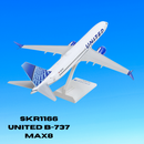 United Airlines 737 MAX 8 1/130 Scale Model - Top View