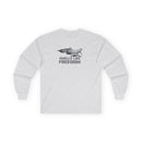 F-4 Smells Like Freedom Long Sleeve Tee — Vintage Fighter Jet Graphic