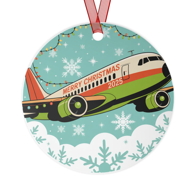 2025 Airplane Christmas Ornament, Vintage Travel Decor, Holiday Tree Decoration, Gift for Travelers
