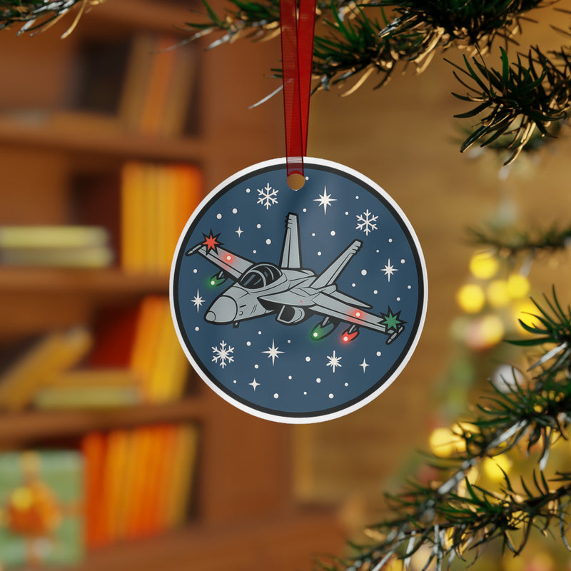 Military Metal Ornament - F-18 Hornet Holiday Decor
