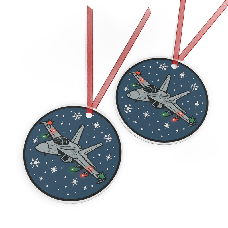 Military Metal Ornament - F-18 Hornet Holiday Decor