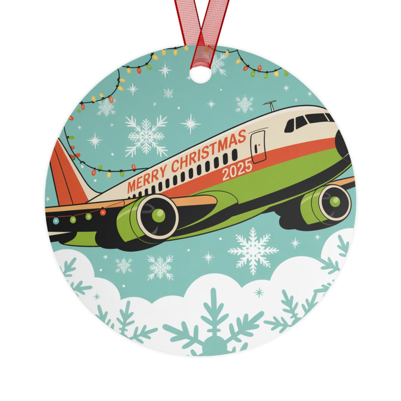 2025 Airplane Christmas Ornament, Vintage Travel Decor, Holiday Tree Decoration, Gift for Travelers