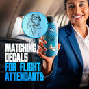Water Bottle and Matching Decorative Airplane Sticker Kit