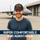 Dad Hat - F-15 Eagle Leather Patch Military Aviation Cap