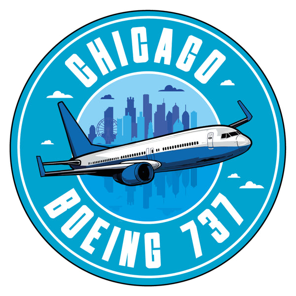 Chicago 737 Sticker, ORD Based Boeing 737 Stickers