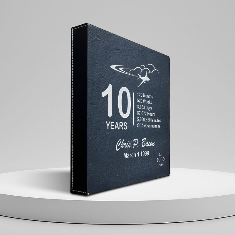 Custom Airline Crewmember Anniversary Plaque - Personalized Gift for 10 Years of Service