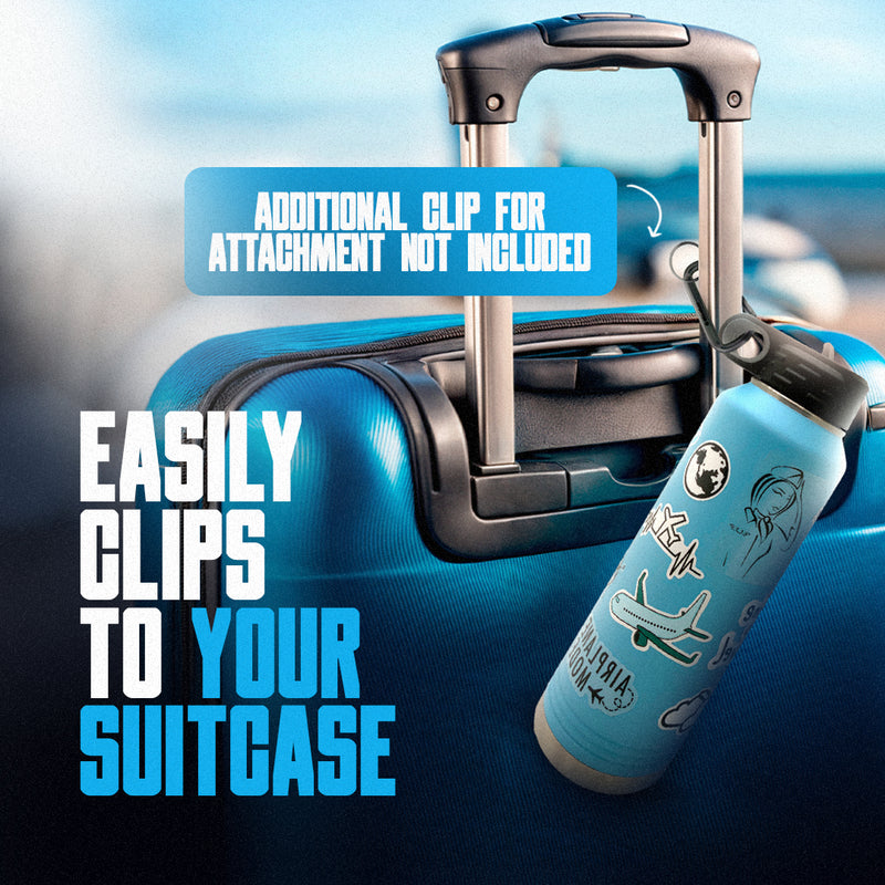 Water Bottle and Matching Decorative Airplane Sticker Kit