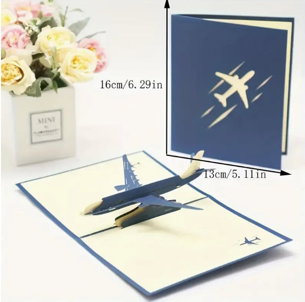 Pop Up, 3D, Airplane Birthday Card