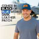 Dad Hat - F-15 Eagle Leather Patch Military Aviation Cap