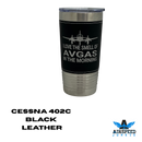 I Love the Smell of AVGAS in the Morning - Aviation Leather Wrapped Tumbler