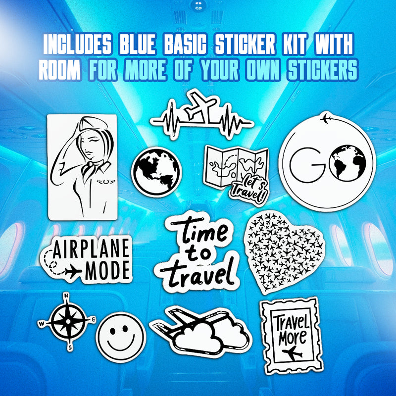 Water Bottle and Matching Decorative Airplane Sticker Kit