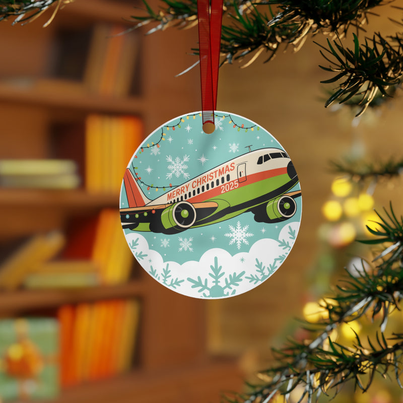 2025 Airplane Christmas Ornament, Vintage Travel Decor, Holiday Tree Decoration, Gift for Travelers