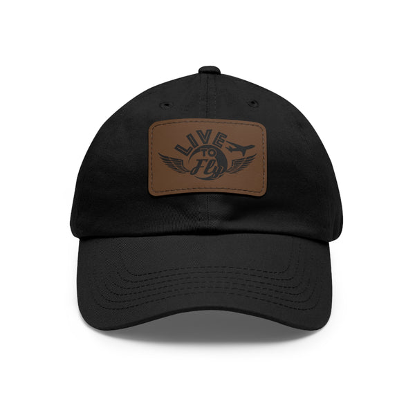 Live To lyF Leather Patch Dad Hat, Cool Hat for Dads, Outdoor Dad Cap, Gift for Father's Day, Aviation Lovers Cap