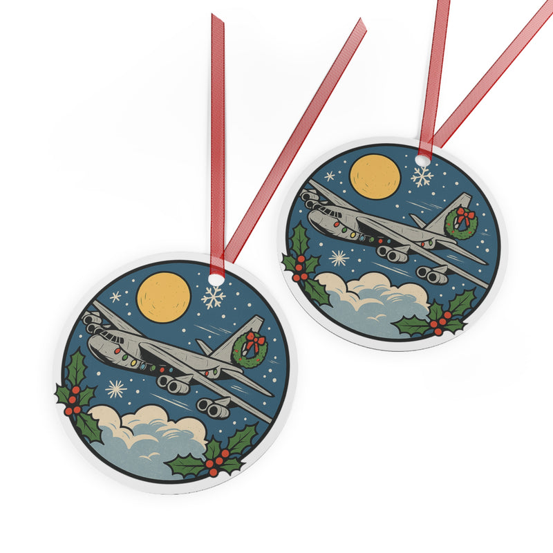 Christmas B-52 Bomber Metal Ornament
