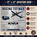 Boeing 737 MAX Sign | Aviation Wall Art for Pilots and Enthusiasts