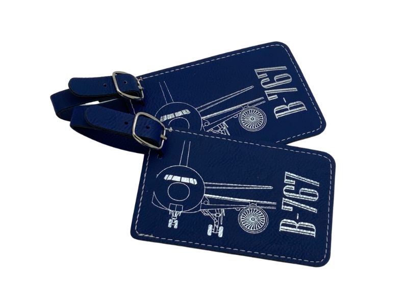 Boeing 767 Bag Tag, Set of Two, Leather, Crew Tags