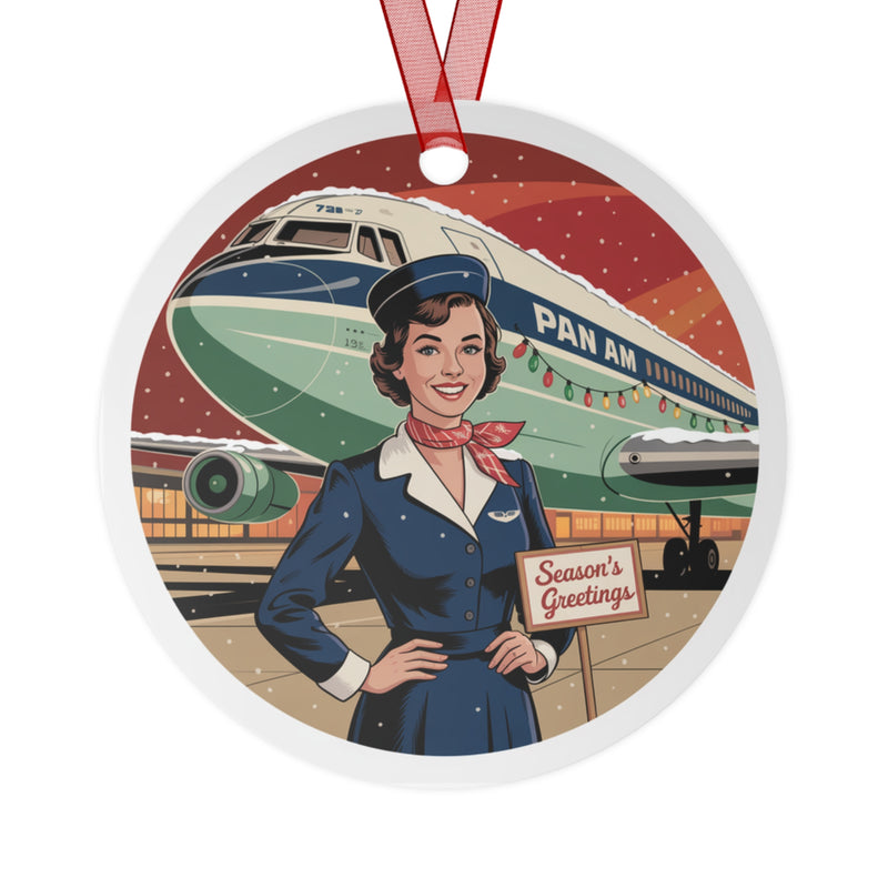 Ornament Vintage Retro Flight Attendant Pan Am Airliner