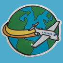 Cartoon Airplane Flying Over Earth