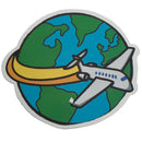 Cartoon Airplane Flying Over Earth