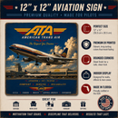 American Trans Air Lockheed Tristar L1011 Vintage Sign