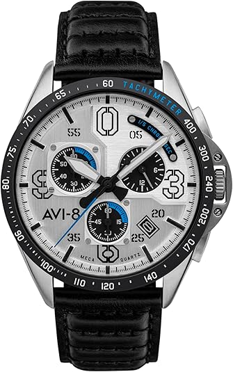 AVI-8 Mens 43mm P-51 Mustang Blakeslee Chronograph Japanese Meca-Quartz Pilot Watch