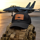 Dad Hat - F-15 Eagle Leather Patch Military Aviation Cap