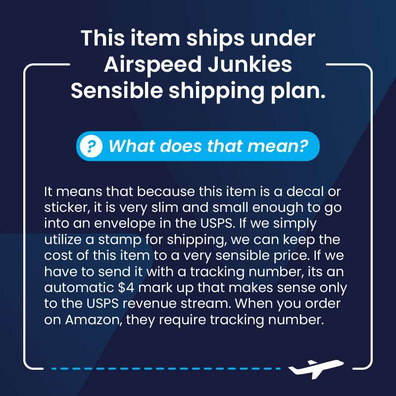 airplane stickers shipping plan