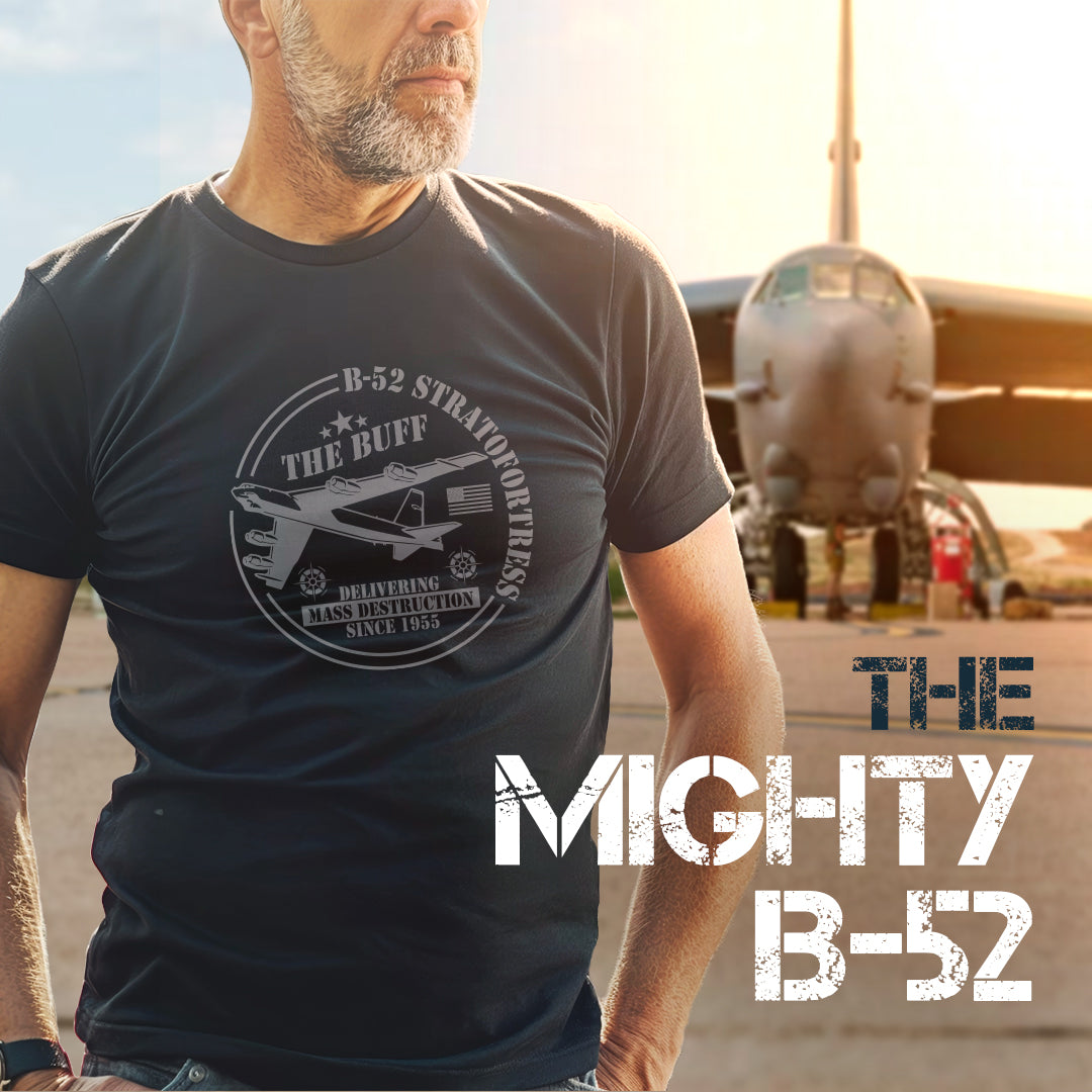 Vintage B-52 Tee Shirt - Delivering Mass Destruction Since 1955 B52SHRT-BLK-4XL