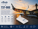 Alaska Airlines 737-900 model airplane with sunset background