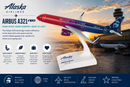 Alaska Airlines Airbus A321neo model airplane with sunset airport background