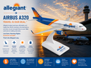 Allegiant Airlines Airbus 320 Airplane Model, 1/200, Skymarks,